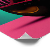 ピンククールのスクーターに乗るクマ ポスター (角)