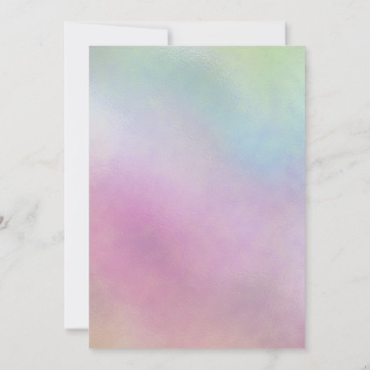 ピンククールのバルーンホログラフィックネオンスウィート16 招待状 (裏面)