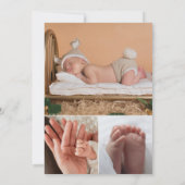 ピンククールのマーカーフォント新生児ガールフォト 案内状 (裏面)