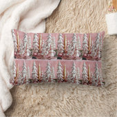 「ピンククールのモダンクリスマス枕」 ランバークッション (ブランケット)