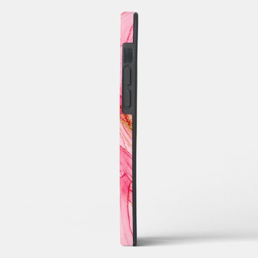 ピンククールの金ゴールドユニーク水色の渦巻きパターン Case-Mate iPhoneケース (裏面 / 左)