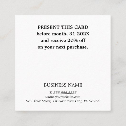 ピンククールエレガントローズゴールデンホワイトサークルサロン 割引カード (裏面)