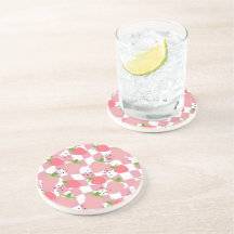 ピンククールキッチンイチゴ市松模様にデザイン