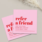 ピンククールクはっきりしたレッドホワイト美しいサロン 紹介カード