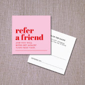 ピンククールクはっきりしたレッドホワイト美しいサロン 紹介カード