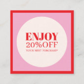 ピンククールクエレガントレッドサークルサロン 割引カード (正面)