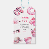 ピンククールサマーガール誕生日のお願い ギフトタグ (正面)