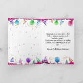 ピンククールシェード誕生日カード付き猫 カード (内部)