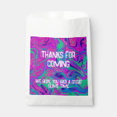 ピンククールティール(緑がかった色)グリッターガール誕生日スライムパーティー フェイバーバッグ (正面)