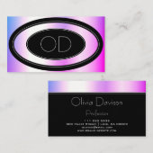 ピンククールパープルグラデーションモノグラム美しいファッション 名刺 (正面/裏面)