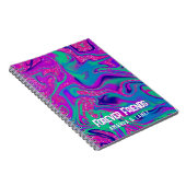 ピンククールパープルグリッターガール誕生日スライムパーティー ノートブック (右側)