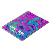 ピンククールパープルグリッターガール誕生日スライムパーティー ノートブック (左側)