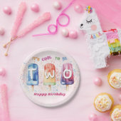 ピンククールポプシクル2nd誕生日パーティー ペーパープレート (パーティー)