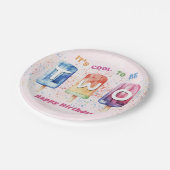 ピンククールポプシクル2nd誕生日パーティー ペーパープレート (アングル)