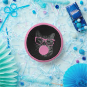 ピンククールメガネ&バブルガム猫 ペーパーボウル (パーティー)