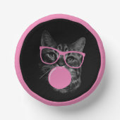 ピンククールメガネ&バブルガム猫 ペーパーボウル (正面)