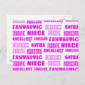 ピンククールモダンデザイン4ニーチェスポジティブワード ポストカード (正面/裏面)