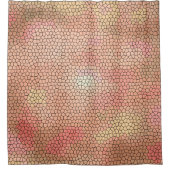 ピンククール色のステンドグラス模様 シャワーカーテン (正面)