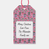 ピンククール色の可愛いクリスマス猫 ギフトタグ (裏面)