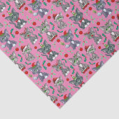 ピンククール色の可愛いクリスマス猫 薄葉紙 (詳細)