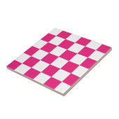 ピンククール色の白いチェックパターン タイル (側面)