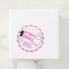 ピンクグウルハロウィーンガールベビーシャワー フェイバータグ