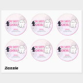 ピンクグウルハロウィーンガールベビーシャワー ラウンドシール (シート)