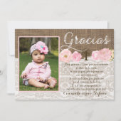 ピンクグラシアスバウティゾバプテスマ感謝していスユー・ガール サンキューカード (正面)