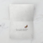 ピンクグラジオラスオン鏡悔やみや弔慰 カード (内部)