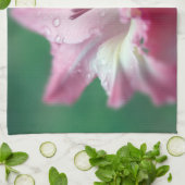 ピンクグラジオラスキッチンタオル キッチンタオル (折り畳み)