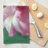 ピンクグラジオラスキッチンタオル キッチンタオル (四つ折り)