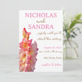 ピンクグラジオラス結婚フローラ 招待状 (スタンド正面)