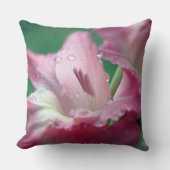 ピンクグラジオラス装飾用クッション クッション (正面)