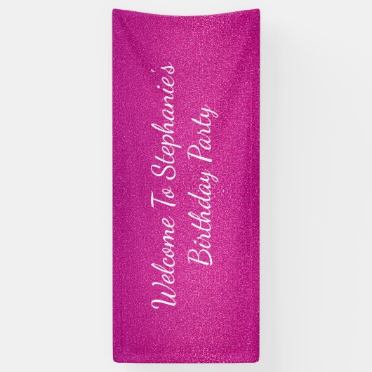 ピンクグラタリー抽象芸術バースデーパーティー名前をカスタムする 横断幕 (縦)