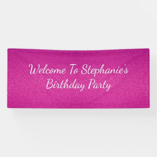 ピンクグラタリー抽象芸術バースデーパーティー名前をカスタムする 横断幕 (横)