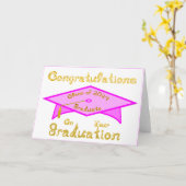 ピンクグラッドキャップ金ゴールド大学院生2024年Hat カード (黄色い花)