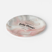 ピンクグラデーションきらめく赤ちゃんシャワー ペーパープレート (アングル)