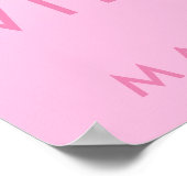 ピンクグラデーションとシルバーの赤ちゃんシャワー歓迎ポスター ポスター (角)