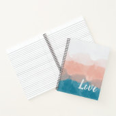 ピンクグラデーションとブルーの愛の優雅なグラデーション ノートブック (内部)