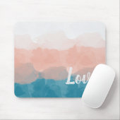 ピンクグラデーションとブルーの愛の優雅なグラデーション マウスパッド (マウス)