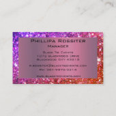 ピンクグラデーションと赤のグリッターイベントプランナー 名刺 (裏面)