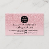 ピンクグラデーションのグリッターガーリースパークル ロイヤリティカード (裏面)