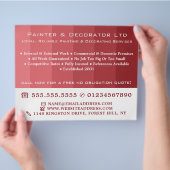 ピンクグラデーションのストライプ、画家&デコレータ チラシ (手)
