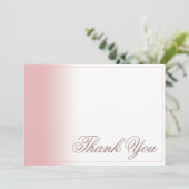 ピンクグラデーションの文字とフレームが可愛いThank youカード (スタンド正面)