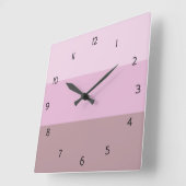 ピンクグラデーションの正方ストライプの形時計 スクエア壁時計 (傾斜)