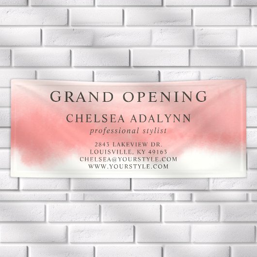 ピンクグラデーションの水の色のミニマルなビジネスバナー 横断幕