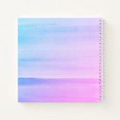 ピンクグラデーションの水彩画パーソナライズされた面 ノートブック (裏面)