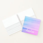 ピンクグラデーションの水彩画パーソナライズされた面 ノートブック (内部)
