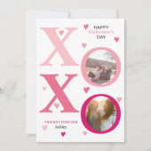 ピンクグラデーションのHOOガレンティンデー2枚の写真 シーズンカード (正面)