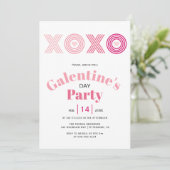 ピンクグラデーションのHOOハートガレンティンデーパーティー 招待状 (スタンド正面)